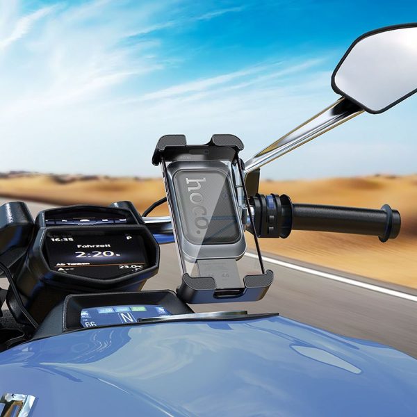 HOCO bike / motorcycle clamp holder for handlebar H82 black metal gray - Image 8