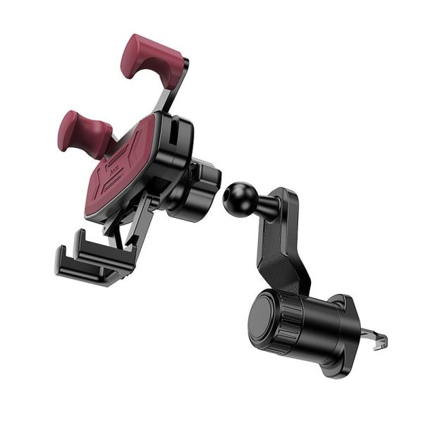 Hoco gravity car holder for air vent H66 black and red - Image 2