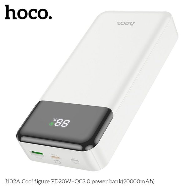 Hoco Power Bank 20000mAh PD QC3.0 3A 20W J102A white - Image 2