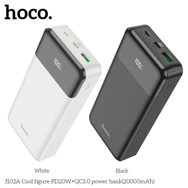 Hoco Power Bank 20000mAh PD QC3.0 3A 20W J102A white - Image 3