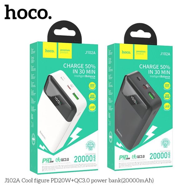 Hoco Power Bank 20000mAh PD QC3.0 3A 20W J102A white - Image 6