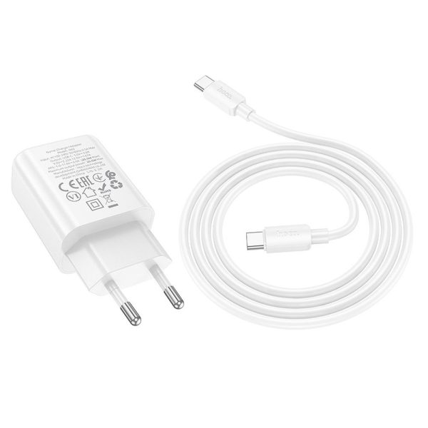 Hoco wall charger Type C + cable Type C to Lightning PD QC 20W N60 white - Image 2