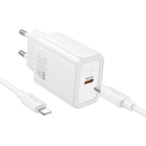 HOCO wall charger Type C + cable Type C to Lightning PD QC 30W N62 white