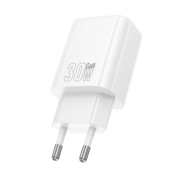 Hoco Wall Charger USB A + Type C PD QC3.0 3A 30W N63 White - Image 3