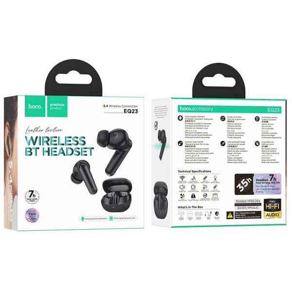 HOCO wireless earphones bluetooth TWS EQ23 black - Image 5