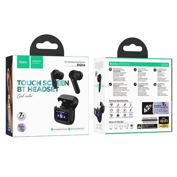 HOCO wireless earphones bluetooth with touch screen TWS EQ14 black - Image 6