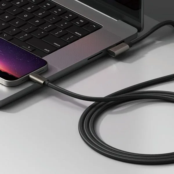 Καλώδιο USB-C Ringke USB 3.2 Gen 2x2 240W 20Gbps 2m 90° Black - Image 4