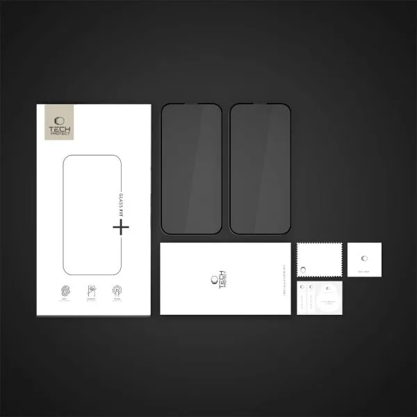 Τζάμι Προστασίας iPhone 13 / 13 Pro / 14 / 16e / 17e Tech-Protect Glass Fit+ 2-Pack Black - Image 5