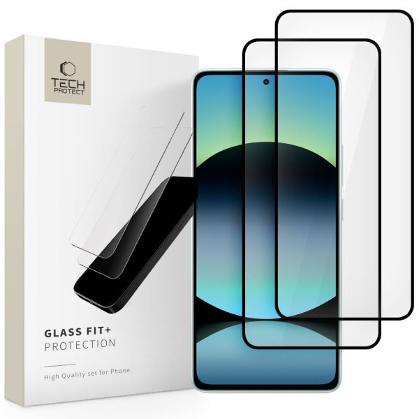 SZK?O HARTOWANE TECH-PROTECT GLASS FIT+ 2-PACK XIAOMI REDMI NOTE 14 4G / 5G BLACK