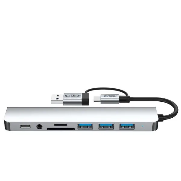 USB-C Hub Adapter Tech-Protect HB06 8in1 Space Grey - Image 4