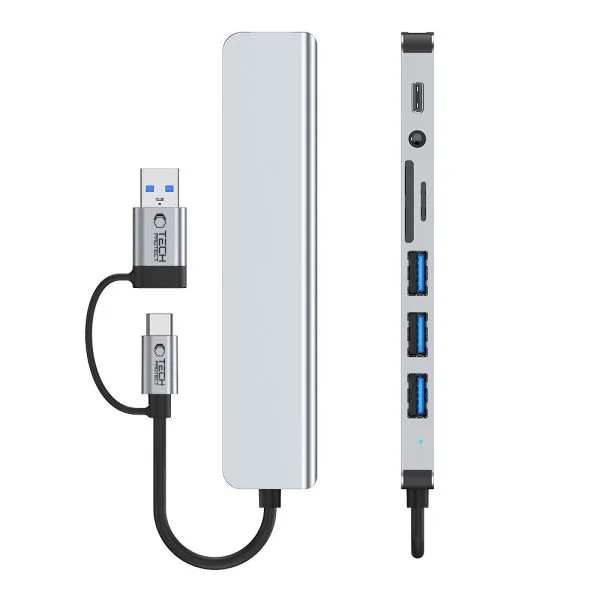 USB-C Hub Adapter Tech-Protect HB06 8in1 Space Grey - Image 6
