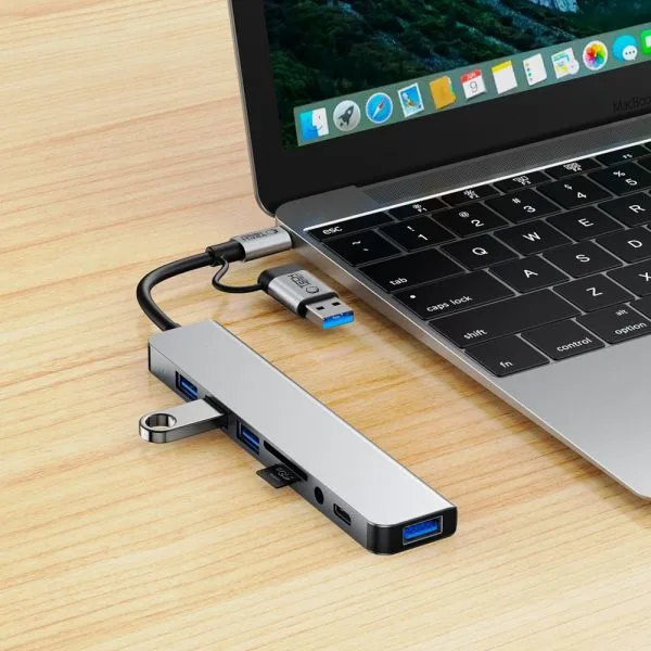 USB-C Hub Adapter Tech-Protect HB06 8in1 Space Grey - Image 7