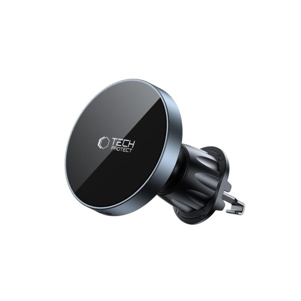 TECH-PROTECT MM15W-V5 MAGNETIC MAGSAFE CD & VENT CAR MOUNT WIRELESS CHARGER 15W BLACK/BLACK - Image 3