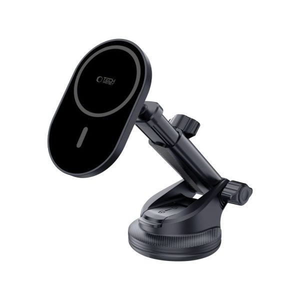 TECH-PROTECT MM15W-V6 MAGNETIC MAGSAFE DASHBOARD & VENT CAR MOUNT WIRELESS CHARGER 15W BLACK/BLACK - Image 2