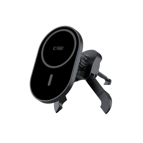 TECH-PROTECT MM15W-V6 MAGNETIC MAGSAFE STABLE VENT CAR MOUNT WIRELESS CHARGER 15W BLACK/BLACK - Image 2