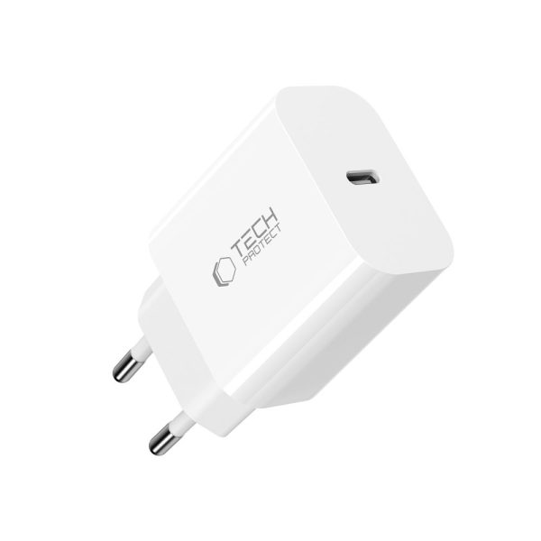 TECH-PROTECT NC20W 1-PORT NETWORK CHARGER PD20W + TYPE-C CABLE WHITE - Image 4