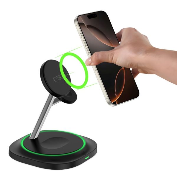 TECH-PROTECT QI15W-A46 3IN1 MAGNETIC MAGSAFE WIRELESS CHARGER BLACK - Image 7