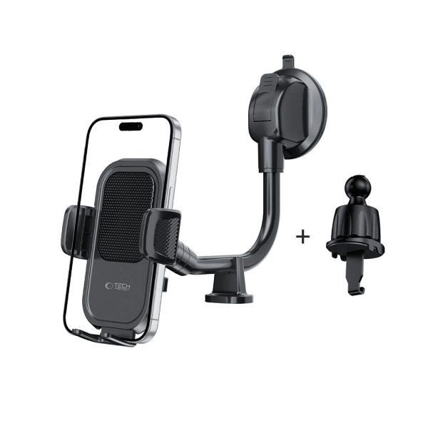 TECH-PROTECT V8 UNIVERSAL LONG ARM DASHBOARD & WINDSHIELD CAR MOUNT BLACK - Image 2