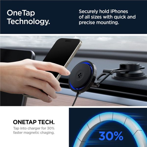 Spigen OneTap Pro 3 Cryomax MagSafe Car Wireless Charger (Dashboard) black (ACP07405) - Image 6