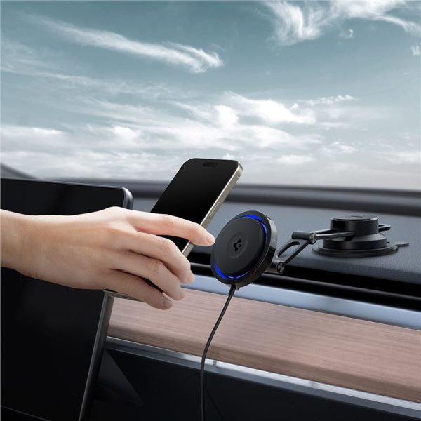 Spigen OneTap Pro 3 Cryomax MagSafe Car Wireless Charger (Dashboard) black (ACP07405) - Image 15