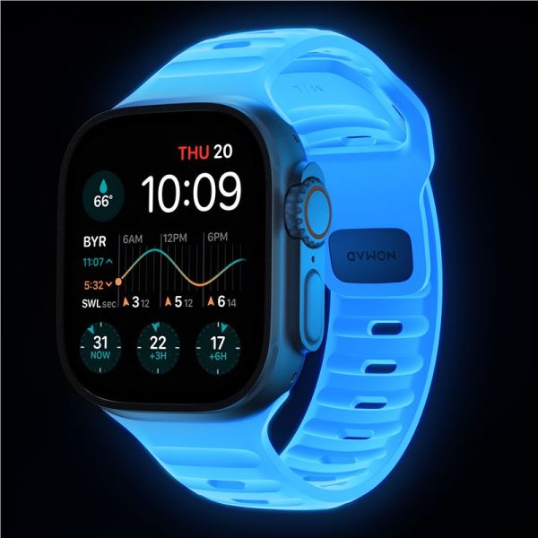 Nomad Sport Strap Ice Blue Glow - Apple Watch 49mm/46mm/45mm/44mm (NM01123385) - Image 6