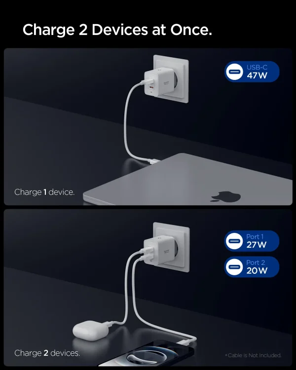 Spigen Essential 47W Wall Charger EE472EU white (ACH08707) - Image 6