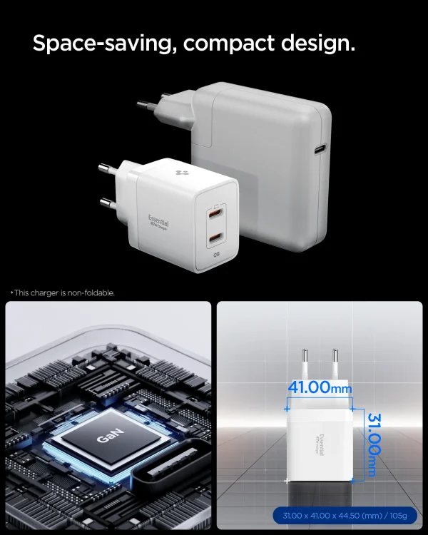 Spigen Essential 47W Wall Charger EE472EU white (ACH08707) - Image 5