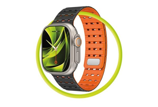 Mobile Origin Magnetic Strap Black/Orange-Apple Watch 49mm/46mm/45mm/44mm (AWMS-01-BLK-ORG) - Image 5