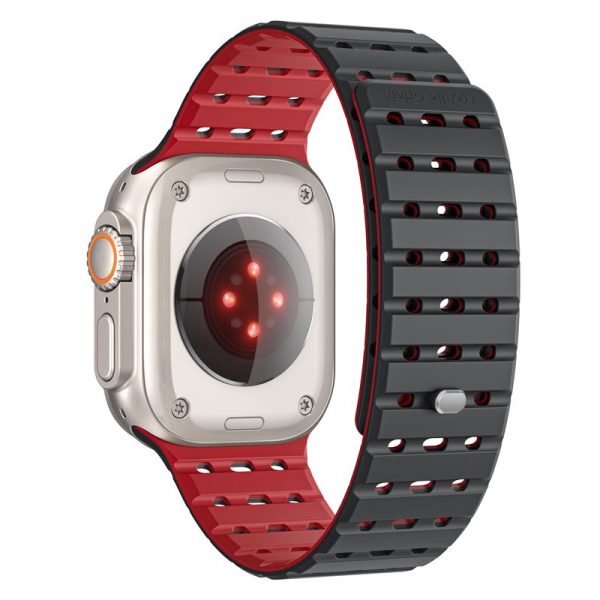 Mobile Origin Magnetic Strap Black/Red-Apple Watch 49mm/46mm/45mm/44mm (AWMS-01-BLK-RED) - Image 3
