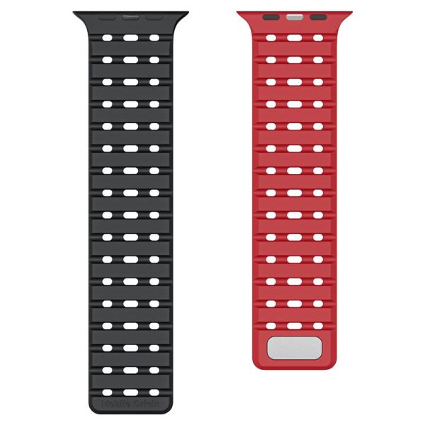 Mobile Origin Magnetic Strap Black/Red-Apple Watch 49mm/46mm/45mm/44mm (AWMS-01-BLK-RED) - Image 4
