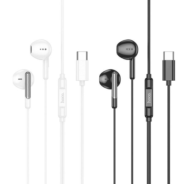 EOL HOCO wire earphones Type C with microphone M123 black - Image 3