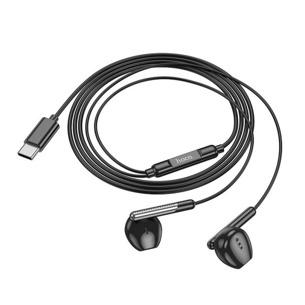 EOL HOCO wire earphones Type C with microphone M123 black - Image 4