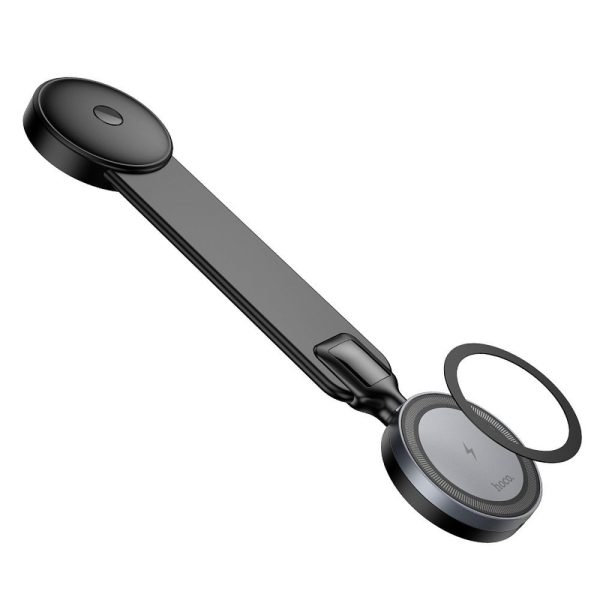 HOCO car holder with wireless charging for center console compatible with MagSafe 15W HW29 black metal gray - Image 4