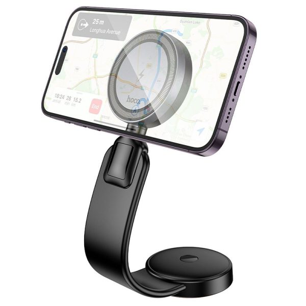 HOCO car holder with wireless charging for center console compatible with MagSafe 15W HW29 black metal gray - Image 5