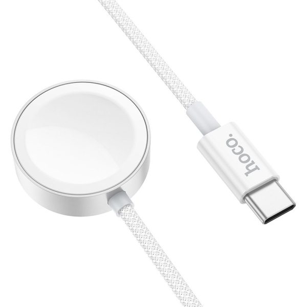 HOCO wireless charger Type C compatible with APPLE Watch and SAMSUNG Watch CW59 white - Image 2