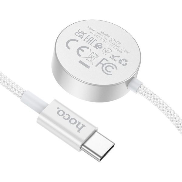 HOCO wireless charger Type C compatible with APPLE Watch and SAMSUNG Watch CW59 white - Image 3
