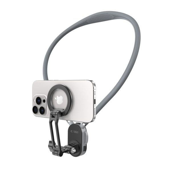 TECH-PROTECT AC200 MAGNETIC MAGSAFE & GOPRO & DJI NECK HOLDER CRAYON GREY - Image 2