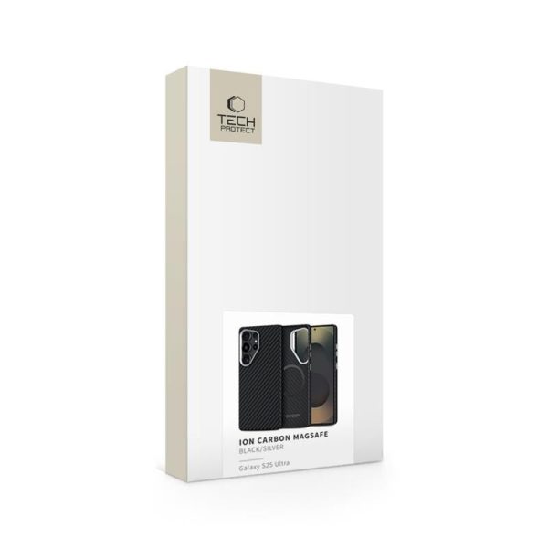 TECH-PROTECT ION CARBON MAGSAFE-SAMSUNG GALAXY S25 ULTRA BLACK/SILVER - Image 5