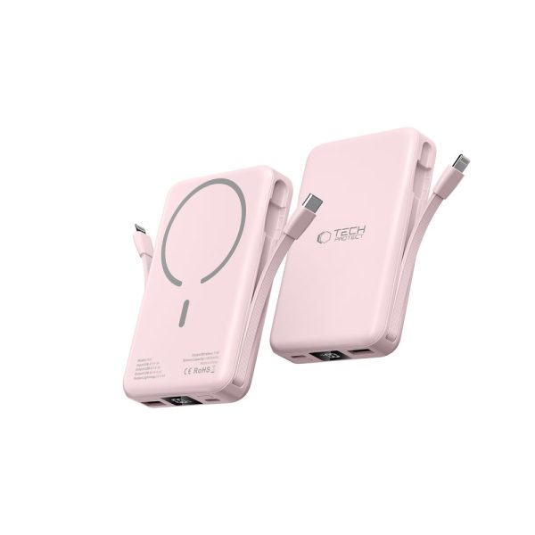 TECH-PROTECT PB31 LIFEMAG MAGSAFE POWER BANK 10000MAH PINK - Image 6