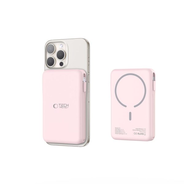 TECH-PROTECT PB31 LIFEMAG MAGSAFE POWER BANK 10000MAH PINK - Image 8