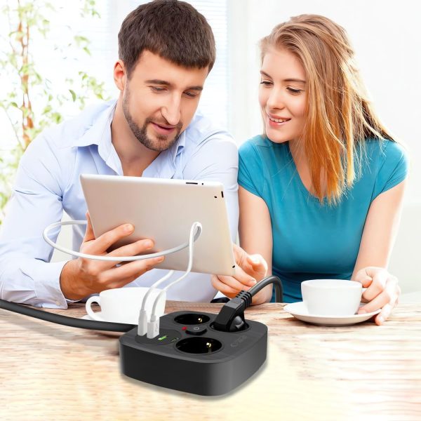 TECH-PROTECT PCS3X4 POWER STRIP 2 USB & 2 TYPE-C & 3 SOCKET 200CM BLACK - Image 6