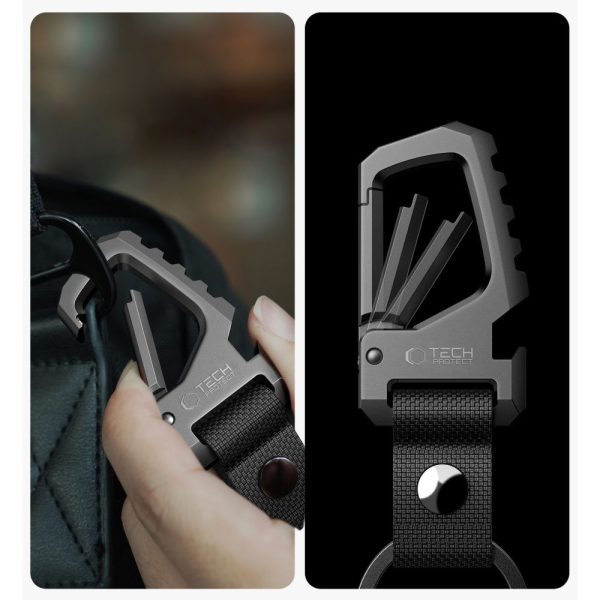 TECH-PROTECT SLIDELOCK CARABINER KEYCHAIN GUNMETAL - Image 3
