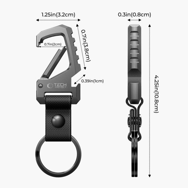 TECH-PROTECT SLIDELOCK CARABINER KEYCHAIN GUNMETAL - Image 7