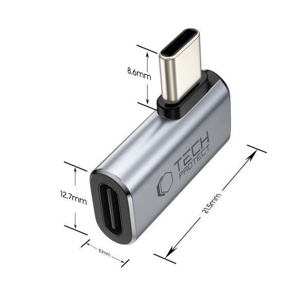 TECH-PROTECT ULTRABOOST AA01 ANGLE ADAPTER TYPE-C GREY - Image 2
