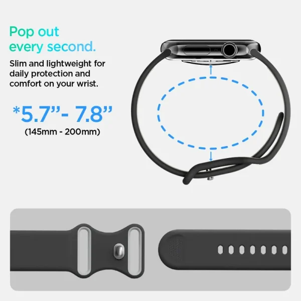 Spigen Nano Pop Band Black Sesame - Apple Watch 49mm/46mm/45mm/44mm (AMP09321) - Image 5