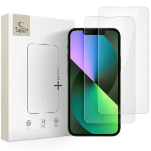 Τζάμι Προστασίας iPhone 13 mini Tech-Protect Glass Fit+ 2-Pack Clear