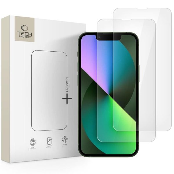 SZKŁO HARTOWANE TECH-PROTECT GLASS FIT+ 2-PACK IPHONE 13 MINI CLEAR