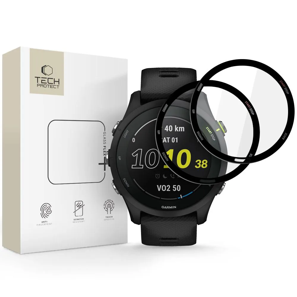 Προστασία Οθόνης Garmin Forerunner 255 255 Music Tech-Protect Glass Flex+ 2-Pack Black