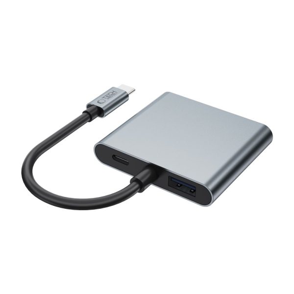 TECH-PROTECT HB08 HUB ADAPTER 4IN1 TYPE-C + USB2.0 + 2 x HDMI 4K 60HZ SPACE GREY - Image 3