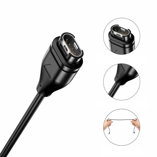 TECH-PROTECT MC04 ULTRABOOST CHARGING USB CABLE 100CM GARMIN WATCH BLACK - Image 3